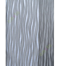 Black silver shiny vertical curved stripes home decor wallpaper for walls